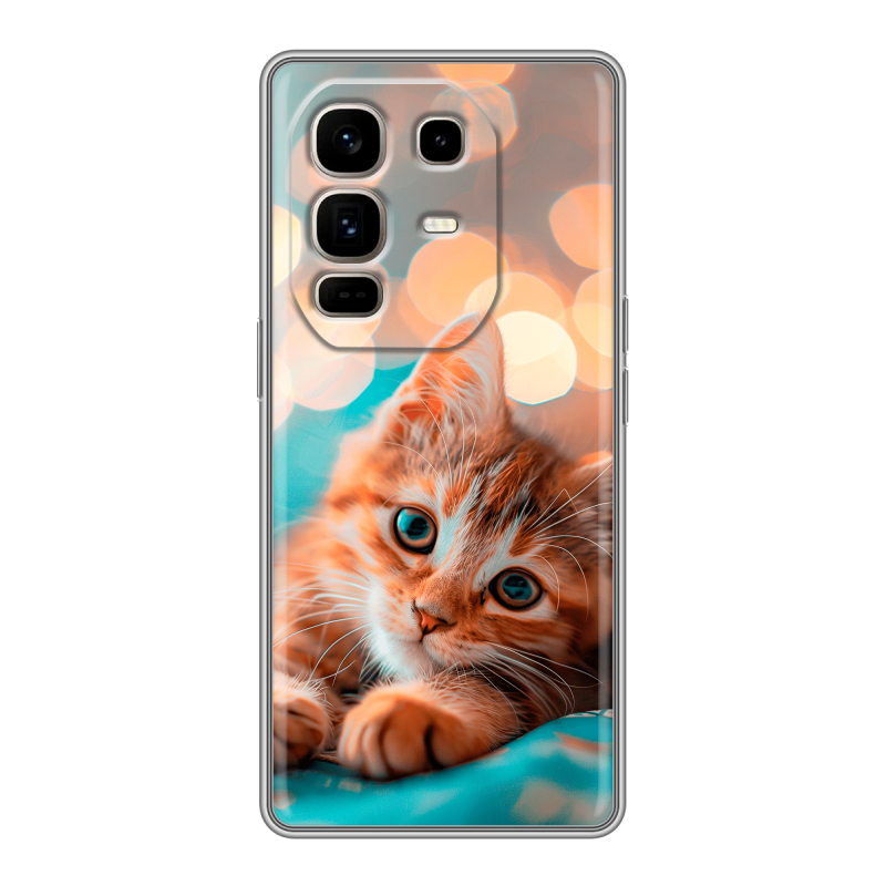 Силиконовый чехол на Infinix Note 50 Pro Plus с принтом котик Силиконовый чехол на Infinix Note 50 Pro Plus с принтом котик