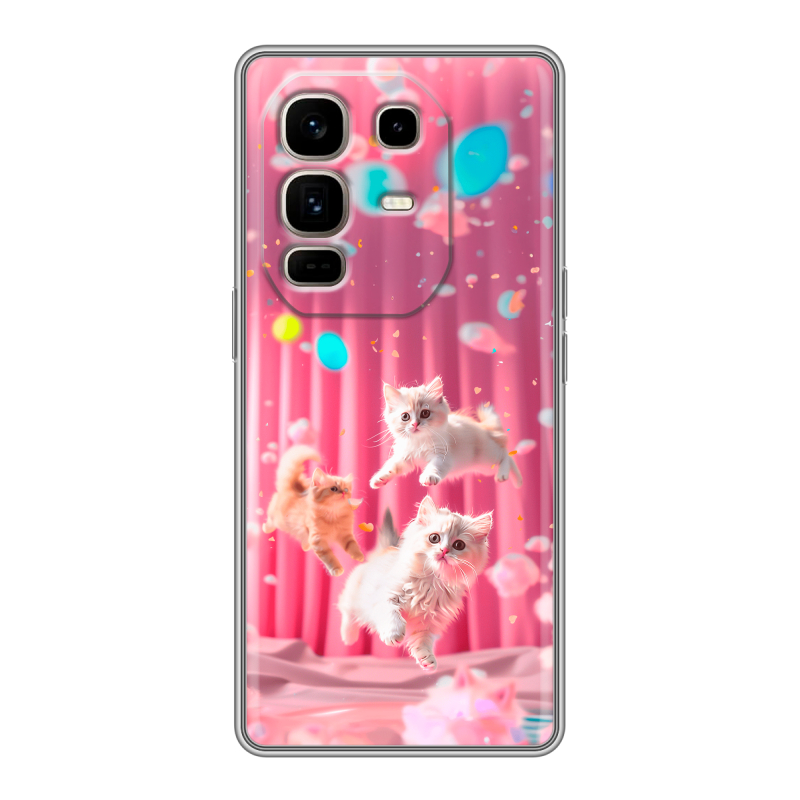 Силиконовый чехол на Infinix Note 50 Pro Plus с принтом милые котики Силиконовый чехол на Infinix Note 50 Pro Plus с принтом милые котики