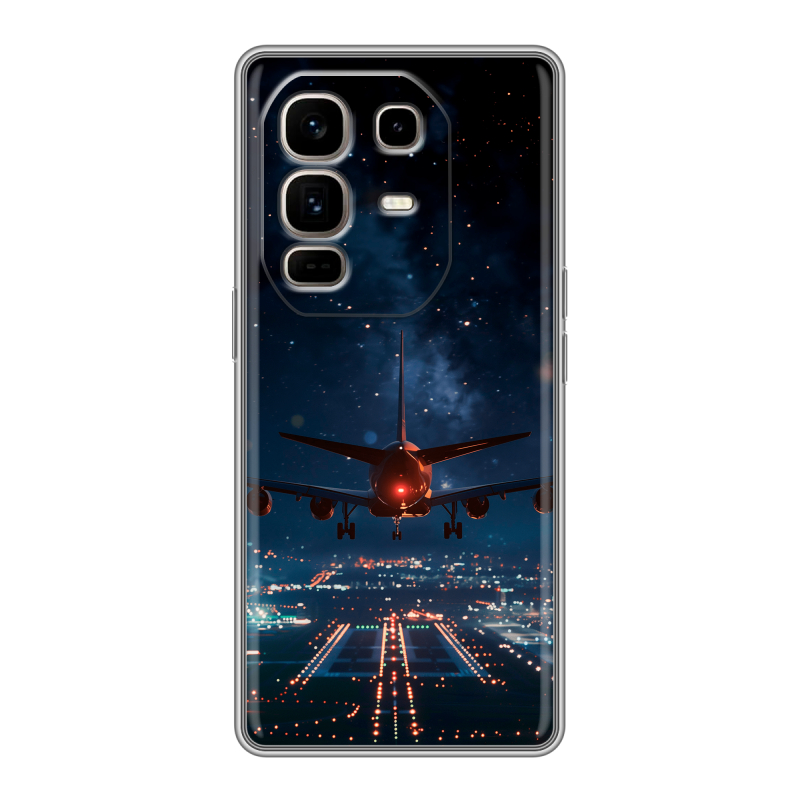 Силиконовый чехол на Infinix Note 50 Pro Plus с принтом самолет Силиконовый чехол на Infinix Note 50 Pro Plus с принтом самолет