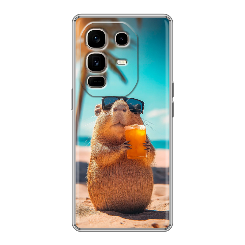 Силиконовый чехол на Infinix Note 50 Pro Plus с принтом Капибара Силиконовый чехол на Infinix Note 50 Pro Plus с принтом Капибара