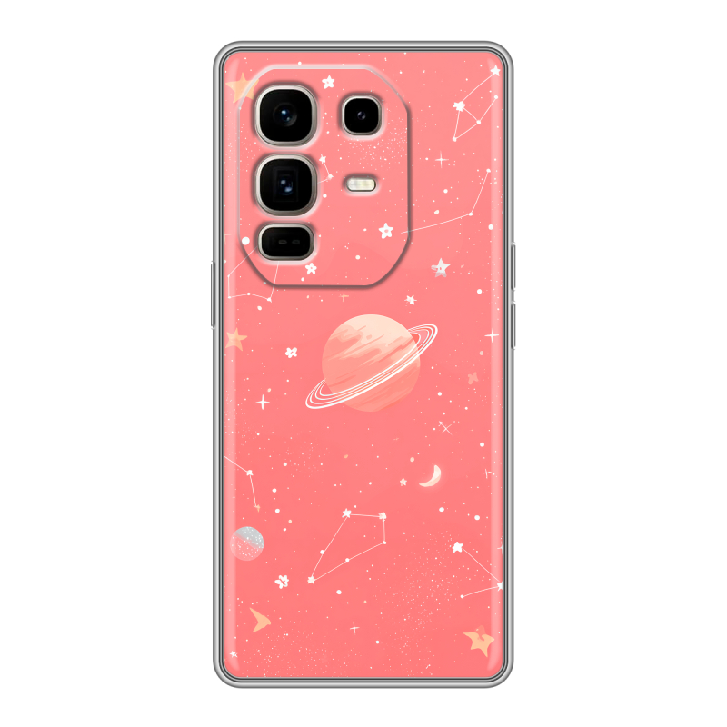Силиконовый чехол на Infinix Note 50 Pro Plus с принтом Розовый космос Силиконовый чехол на Infinix Note 50 Pro Plus с принтом Розовый космос