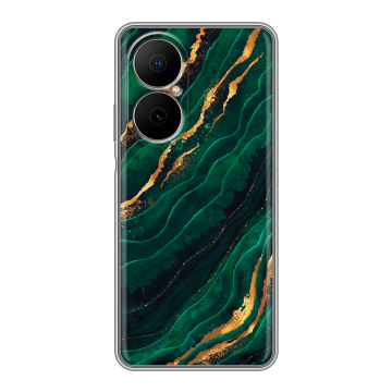 Силиконовый чехол на Huawei Nova Y73 с принтом Мрамор зеленое золото Силиконовый чехол на Huawei Nova Y73 с принтом Мрамор зеленое золото