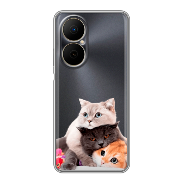 Силиконовый чехол на Huawei Nova Y73 с принтом Кошки Силиконовый чехол на Huawei Nova Y73 с принтом Кошки