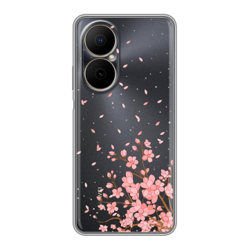 Силиконовый чехол на Huawei Nova Y73 с принтом Ветка сакуры