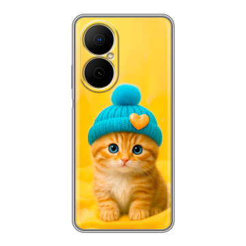 Силиконовый чехол на Huawei Nova Y73 с принтом Котенок в шапке Силиконовый чехол на Huawei Nova Y73 с принтом Котенок в шапке