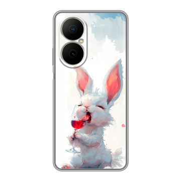 Силиконовый чехол на Huawei Nova Y73 с принтом кролик зайчик