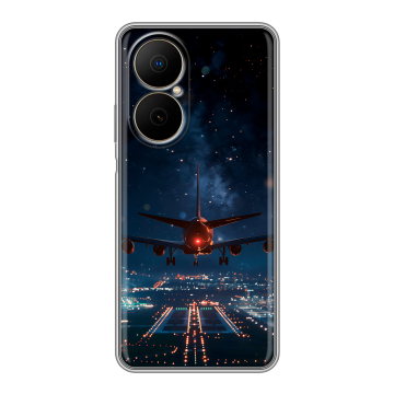 Силиконовый чехол на Huawei Nova Y73 с принтом самолет