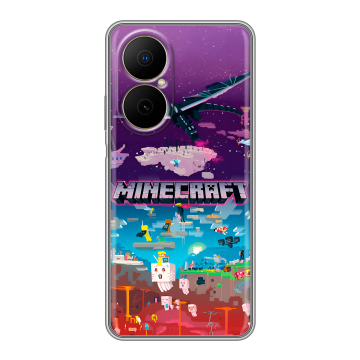 Силиконовый чехол на Huawei Nova Y73 с принтом Майнкрафт Minecraft
