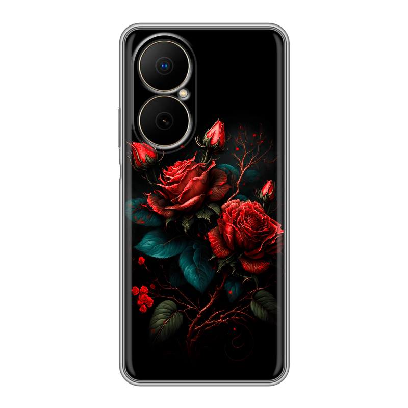 Силиконовый чехол на Huawei Nova Y73 с принтом Розы красные Силиконовый чехол на Huawei Nova Y73 с принтом Розы красные