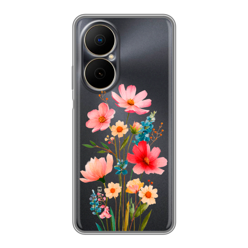 Силиконовый чехол на Huawei Nova Y73 с принтом Цветы Силиконовый чехол на Huawei Nova Y73 с принтом Цветы