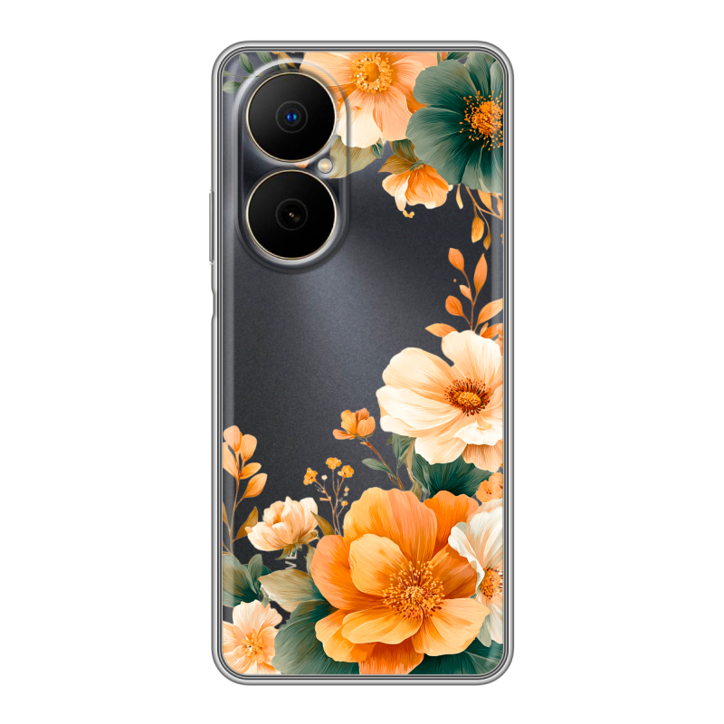 Силиконовый чехол на Huawei Nova Y73 с принтом Цветы принт Силиконовый чехол на Huawei Nova Y73 с принтом Цветы принт