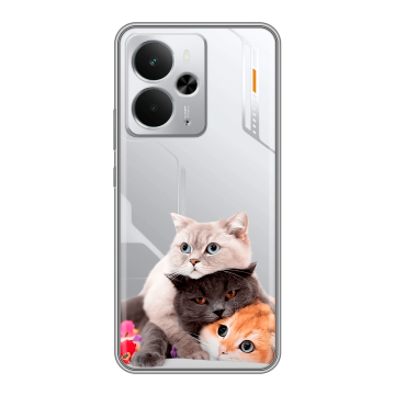 Силиконовый чехол на Realme 14 5G с принтом Кошки