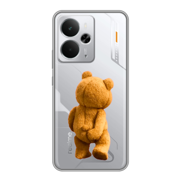 Силиконовый чехол на Realme 14 5G с принтом Медведь