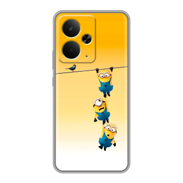 Силиконовый чехол на Realme 14 5G с принтом Миньоны