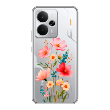 Силиконовый чехол на Realme 14 5G с принтом Цветы