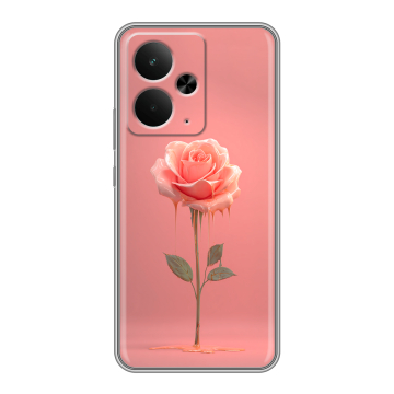 Силиконовый чехол на Realme 14 5G с принтом Розовая роза
