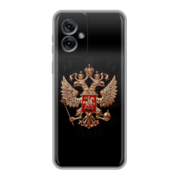 Силиконовый чехол на Motorola Moto G55 с принтом Герб России