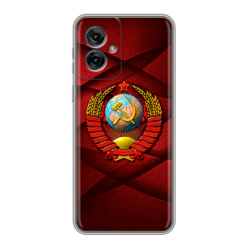Силиконовый чехол на Motorola Moto G55 с принтом Герб СССР