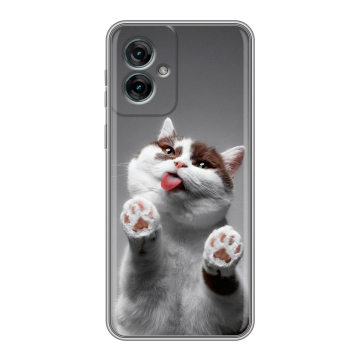 Силиконовый чехол на Motorola Moto G55 с принтом Коты