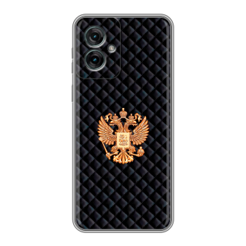 Силиконовый чехол на Motorola Moto G55 с принтом Герб России принт