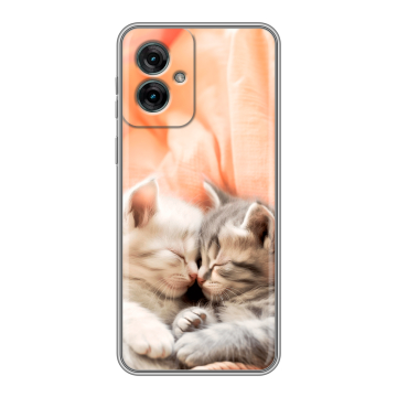 Силиконовый чехол на Motorola Moto G55 с принтом Котята