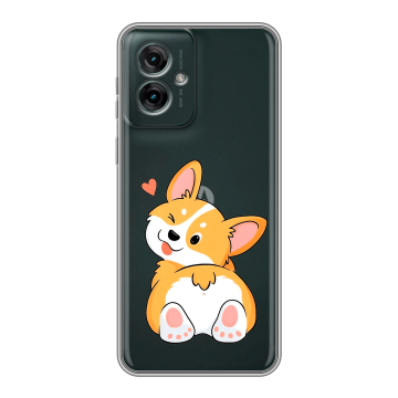 Силиконовый чехол на Motorola Moto G55 с принтом Корги