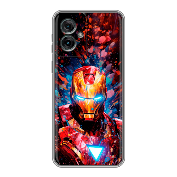 Силиконовый чехол на Motorola Moto G55 с принтом Железный человек Ironman