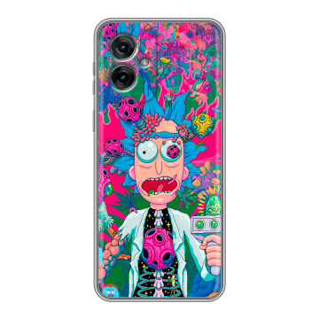 Силиконовый чехол на Motorola Moto G55 с принтом Рик и Морти Rick Morty