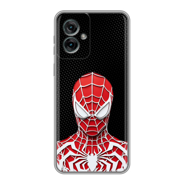 Силиконовый чехол на Motorola Moto G55 с принтом человек паук spiderman