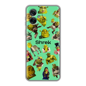 Силиконовый чехол на Motorola Moto G55 с принтом Шрек Shrek