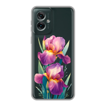 Силиконовый чехол на Motorola Moto G55 с принтом Цветы орхидеи