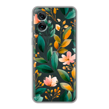 Силиконовый чехол на Motorola Moto G55 с принтом Цветы паттерн