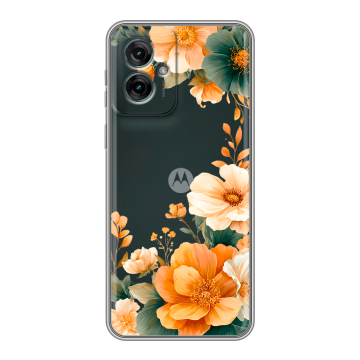 Силиконовый чехол на Motorola Moto G55 с принтом Цветы принт