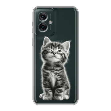 Силиконовый чехол на Motorola Moto G55 с принтом Котенок