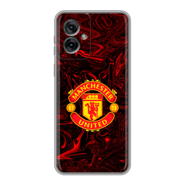 Силиконовый чехол на Motorola Moto G55 с принтом Manchester United