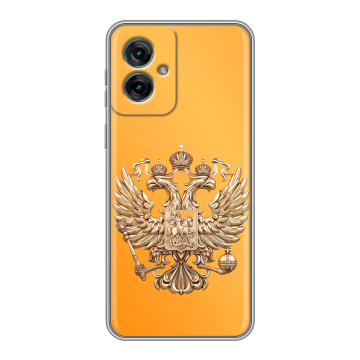Силиконовый чехол на Motorola Moto G55 с принтом Герб Флаг России