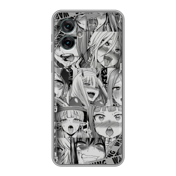 Силиконовый чехол на Motorola Moto G55 с принтом Ahegao Ахегао Аниме