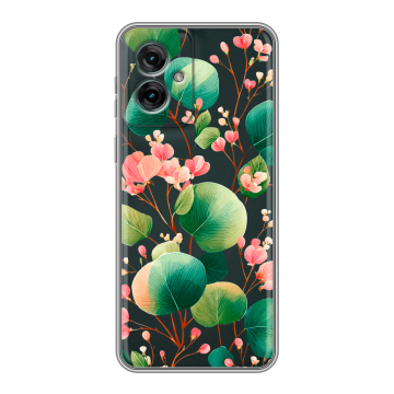 Силиконовый чехол на Motorola Moto G55 с принтом женский