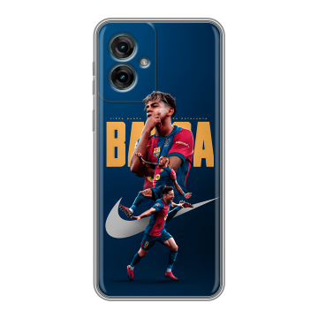 Силиконовый чехол на Motorola Moto G55 с принтом Барселона Barca Yamal 