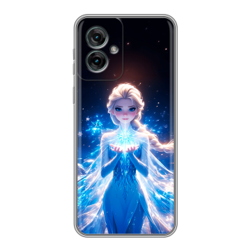 Силиконовый чехол на Motorola Moto G55 с принтом Холодное сердце Frozen