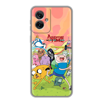 Силиконовый чехол на Motorola Moto G55 с принтом Adventure time Время приключений