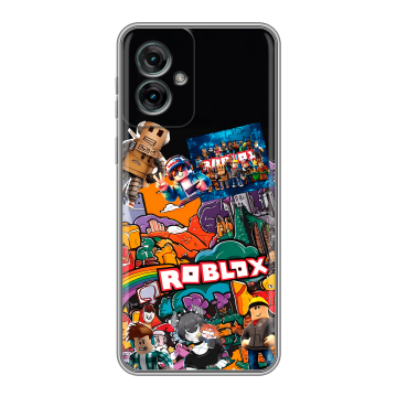Силиконовый чехол на Motorola Moto G55 с принтом Roblox Роблокс