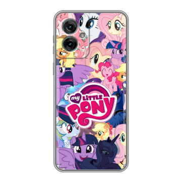 Силиконовый чехол на Motorola Moto G55 с принтом My little pony Дружба чудо