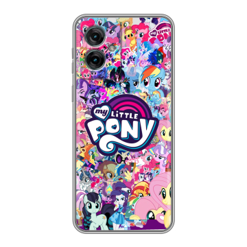 Силиконовый чехол на Motorola Moto G55 с принтом My little pony Дружба чудо