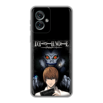 Силиконовый чехол на Motorola Moto G55 с принтом Death note Тетрадь смерти