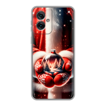 Силиконовый чехол на Motorola Moto G55 с принтом Новый год