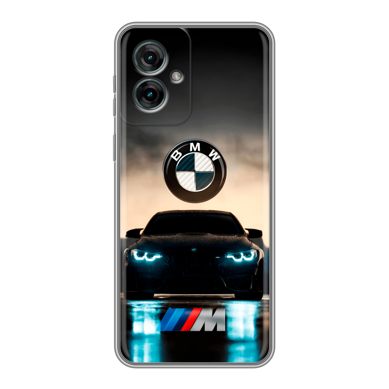 Силиконовый чехол на Motorola Moto G55 с принтом БМВ BMW Силиконовый чехол на Motorola Moto G55 с принтом БМВ BMW