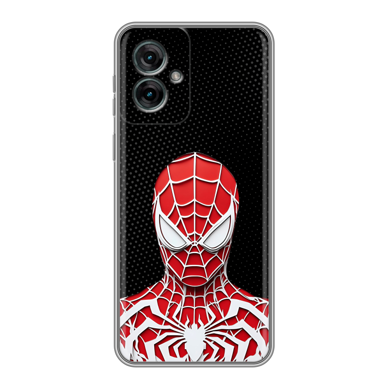 Силиконовый чехол на Motorola Moto G55 с принтом человек паук spiderman Силиконовый чехол на Motorola Moto G55 с принтом человек паук spiderman