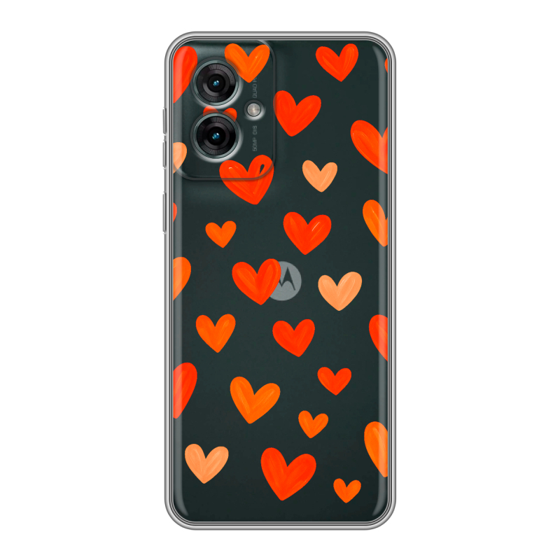 Силиконовый чехол на Motorola Moto G55 с принтом Сердечки Силиконовый чехол на Motorola Moto G55 с принтом Сердечки