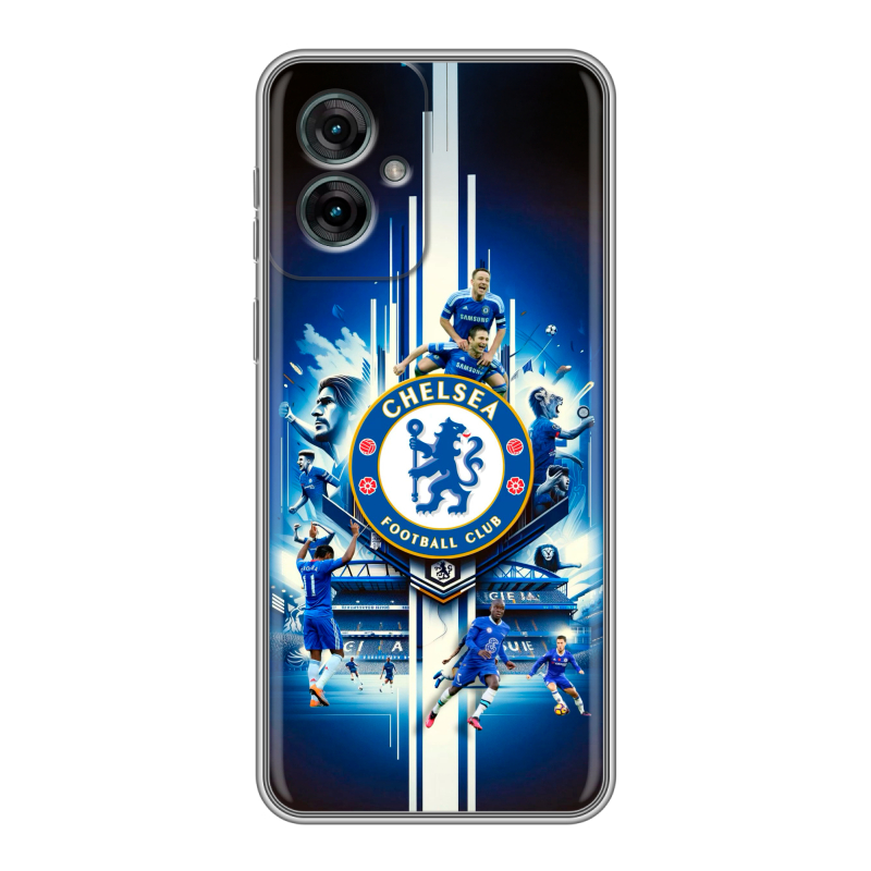 Силиконовый чехол на Motorola Moto G55 с принтом Chelsea Челси Силиконовый чехол на Motorola Moto G55 с принтом Chelsea Челси